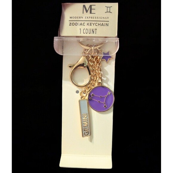 Gemini Astrological Sign Keychain/ Bag Charm - Picture 1 of 2